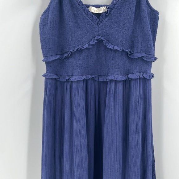 LoveShackFancy Katina Midnight Blue Maxi Dress Smocked Tiered Gauze Flowy M - Picture 7 of 14